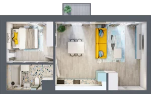 2 pokoje, mieszkanie 45,74 m², piętro 2, oferta nr B.51, Apartamenty Dębowa, Łódź, Górna, Górniak, ul. Dębowa 1