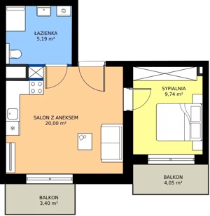 2 pokoje, mieszkanie 34,93 m², piętro 2, oferta nr M12, Madalińskiego, Gdańsk, Chełm, ul. Antoniego Madalińskiego