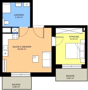 2 pokoje, mieszkanie 34,93 m², piętro 1, oferta nr M07, Madalińskiego, Gdańsk, Chełm, ul. Antoniego Madalińskiego