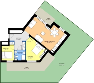3 pokoje, mieszkanie 49,67 m², parter, oferta nr M01, Madalińskiego, Gdańsk, Chełm, ul. Antoniego Madalińskiego