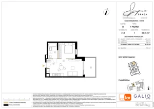 1 pokój, mieszkanie 38,45 m², piętro 1, oferta nr B-41, Symfonia Praga, Warszawa, Praga Południe, Kamionek, ul. Mińska