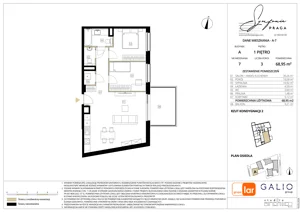 3 pokoje, mieszkanie 68,95 m², piętro 1, oferta nr A-7, Symfonia Praga, Warszawa, Praga Południe, Kamionek, ul. Mińska