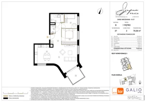 3 pokoje, mieszkanie 70,58 m², piętro 1, oferta nr B-37, Symfonia Praga, Warszawa, Praga Południe, Kamionek, ul. Mińska