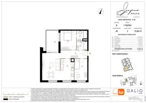 3 pokoje, mieszkanie 72,88 m², piętro 1, oferta nr B-38, Symfonia Praga, Warszawa, Praga Południe, Kamionek, ul. Mińska