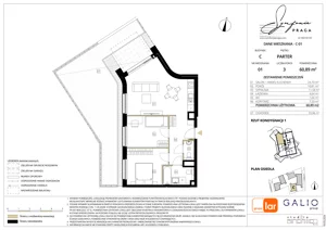 3 pokoje, mieszkanie 60,89 m², parter, oferta nr C-1, Symfonia Praga, Warszawa, Praga Południe, Kamionek, ul. Mińska