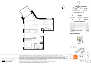 3 pokoje, mieszkanie 72,66 m², piętro 1, oferta nr C-9, Symfonia Praga, Warszawa, Praga Południe, Kamionek, ul. Mińska