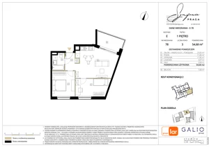 3 pokoje, mieszkanie 54,68 m², piętro 1, oferta nr E-78, Symfonia Praga, Warszawa, Praga Południe, Kamionek, ul. Mińska