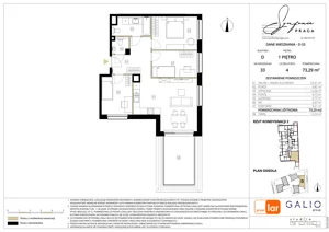 4 pokoje, mieszkanie 73,29 m², piętro 1, oferta nr D-33, Symfonia Praga, Warszawa, Praga Południe, Kamionek, ul. Mińska