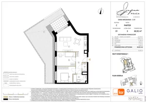 3 pokoje, mieszkanie 60,89 m², parter, oferta nr C-1, Symfonia Praga, Warszawa, Praga Południe, Kamionek, ul. Mińska