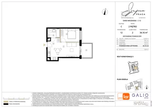 2 pokoje, mieszkanie 34,12 m², piętro 2, oferta nr C-12, Symfonia Praga, Warszawa, Praga Południe, Kamionek, ul. Mińska