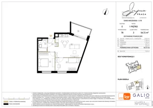 3 pokoje, mieszkanie 54,68 m², piętro 1, oferta nr E-78, Symfonia Praga, Warszawa, Praga Południe, Kamionek, ul. Mińska