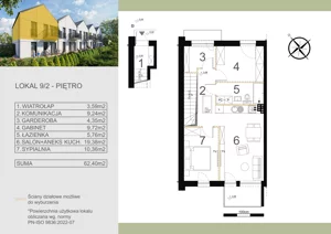 3 pokoje, mieszkanie 62,40 m², piętro 1, oferta nr 9/2, Zamiejska 9, Kraków, Dębniki, Ruczaj, ul. Zamiejska 9