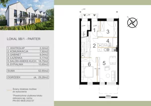 3 pokoje, mieszkanie 52,85 m², parter, oferta nr 9B/1, Zamiejska 9, Kraków, Dębniki, Ruczaj, ul. Zamiejska 9