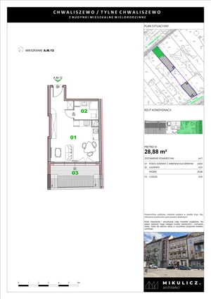 1 pokój, mieszkanie 28,88 m², piętro 6, oferta nr A12, Fifna Kamienica, Poznań, Stare Miasto, Chwaliszewo, ul. Chwaliszewo