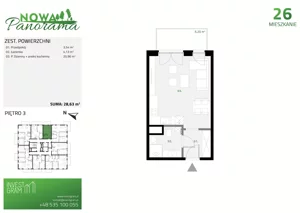 1 pokój, mieszkanie 28,63 m², piętro 3, oferta nr 26, Nowa Panorama bud.2, Sosnowiec, Zagórze, Środula, ul. Sokolska 102