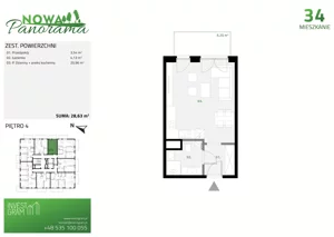 1 pokój, mieszkanie 28,63 m², piętro 4, oferta nr 34, Nowa Panorama bud.2, Sosnowiec, Zagórze, Środula, ul. Sokolska 102