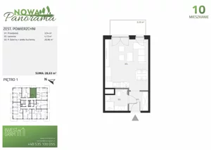 1 pokój, mieszkanie 28,63 m², piętro 1, oferta nr 10, Nowa Panorama bud.3, Sosnowiec, Zagórze, Środula, ul. Sokolska 104