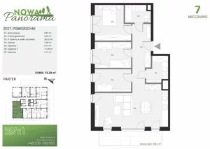 4 pokoje, mieszkanie 74,75 m², piętro 1, oferta nr 15, Nowa Panorama bud.3, Sosnowiec, Zagórze, Środula, ul. Sokolska 104