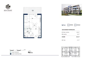 1 pokój, apartament inwestycyjny 29,30 m², piętro 1, oferta nr M14, Sea Light Residence, Gąski, ul Nadbrzeżna