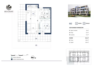 2 pokoje, apartament inwestycyjny 39,90 m², parter, oferta nr M2, Sea Light Residence, Gąski, ul Nadbrzeżna