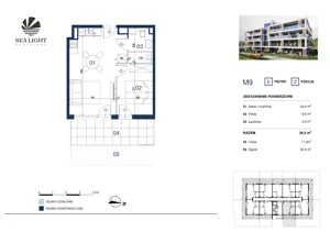 2 pokoje, apartament inwestycyjny 36,50 m², parter, oferta nr M9, Sea Light Residence, Gąski, ul Nadbrzeżna