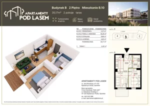 2 pokoje, mieszkanie 35,17 m², piętro 2, oferta nr B.10, Apartamenty Pod Lasem, Kędzierzyn-Koźle, ul. Jana Brandysa