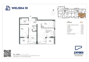 4 pokoje, mieszkanie 75,16 m², piętro 1, oferta nr 3, Wiejska 10, Gdynia, Chylonia, ul. Wiejska 10