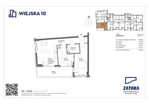 3 pokoje, mieszkanie 57,66 m², piętro 1, oferta nr 37, Wiejska 10, Gdynia, Chylonia, ul. Wiejska 10
