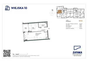 2 pokoje, mieszkanie 36,94 m², piętro 1, oferta nr 38, Wiejska 10, Gdynia, Chylonia, ul. Wiejska 10