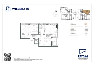 3 pokoje, mieszkanie 57,86 m², piętro 1, oferta nr 4, Wiejska 10, Gdynia, Chylonia, ul. Wiejska 10