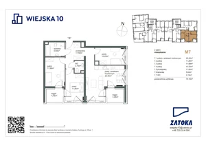 4 pokoje, mieszkanie 75,16 m², piętro 2, oferta nr 7, Wiejska 10, Gdynia, Chylonia, ul. Wiejska 10