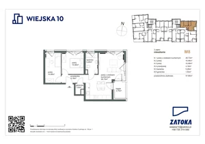 3 pokoje, mieszkanie 57,86 m², piętro 2, oferta nr 8, Wiejska 10, Gdynia, Chylonia, ul. Wiejska 10