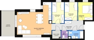 4 pokoje, mieszkanie 81,37 m², piętro 1, oferta nr B2.36, Antares, Pruszcz Gdański, ul. Wenedy