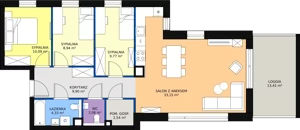 4 pokoje, mieszkanie 81,20 m², piętro 1, oferta nr B2.11, Antares, Pruszcz Gdański, ul. Wenedy