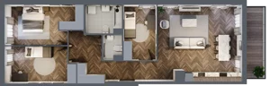 4 pokoje, mieszkanie 93,16 m², piętro 1, oferta nr C010, Zielono MI II, Warszawa, Mokotów, Siekierki, ul. Polska 10