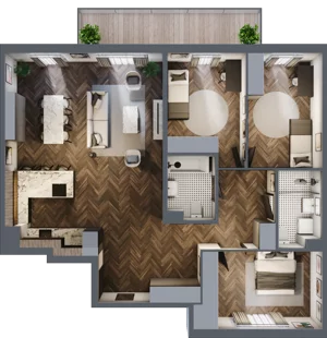 4 pokoje, mieszkanie 109,24 m², piętro 1, oferta nr C036, Zielono MI II, Warszawa, Mokotów, Siekierki, ul. Polska 10