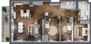 4 pokoje, mieszkanie 98,56 m², piętro 2, oferta nr D010, Zielono MI II, Warszawa, Mokotów, Siekierki, ul. Polska 10