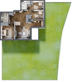 4 pokoje, mieszkanie 81,53 m², parter, oferta nr D003, Zielono MI II, Warszawa, Mokotów, Siekierki, ul. Polska 10