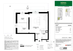 3 pokoje, mieszkanie 53,43 m², parter, oferta nr 5A-02, Nowa Północ 2A, Szczecin, Północ, Stołczyn, ul. Sobola