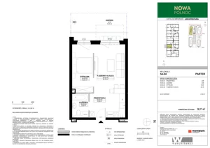 2 pokoje, mieszkanie 38,20 m², piętro 1, oferta nr 5A-12, Nowa Północ 2A, Szczecin, Północ, Stołczyn, ul. Sobola