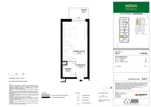 1 pokój, mieszkanie 26,09 m², piętro 1, oferta nr 5A-11, Nowa Północ 2A, Szczecin, Północ, Stołczyn, ul. Sobola