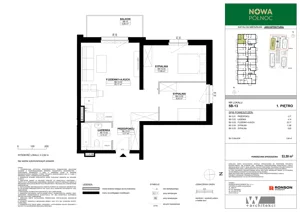 3 pokoje, mieszkanie 53,59 m², piętro 1, oferta nr 5B-13, Nowa Północ 2A, Szczecin, Północ, Stołczyn, ul. Sobola