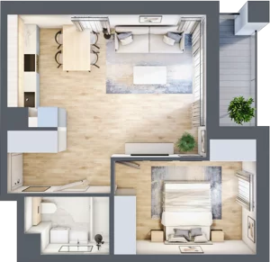2 pokoje, mieszkanie 45,07 m², piętro 1, oferta nr A/6, Kijowska 17, Warszawa, Praga Północ, Szmulki, ul. Kijowska 17
