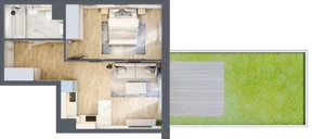 2 pokoje, mieszkanie 44,53 m², piętro 1, oferta nr A/7, Kijowska 17, Warszawa, Praga Północ, Szmulki, ul. Kijowska 17