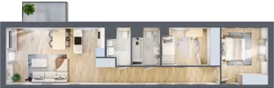 3 pokoje, mieszkanie 65,95 m², piętro 4, oferta nr B/97, Kijowska 17, Warszawa, Praga Północ, Szmulki, ul. Kijowska 17
