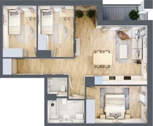 4 pokoje, mieszkanie 73,19 m², piętro 5, oferta nr B/107, Kijowska 17, Warszawa, Praga Północ, Szmulki, ul. Kijowska 17