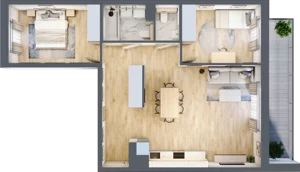 3 pokoje, mieszkanie 69,04 m², piętro 1, oferta nr C/130, Kijowska 17, Warszawa, Praga Północ, Szmulki, ul. Kijowska 17