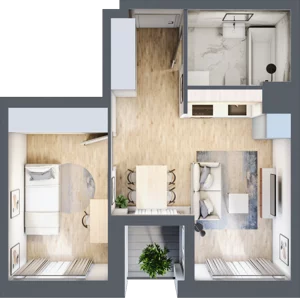 2 pokoje, apartament 36,38 m², piętro 1, oferta nr A5, Dom Hygge Twin, Warszawa, Mokotów, Sielce, ul. Bobrowiecka 4B