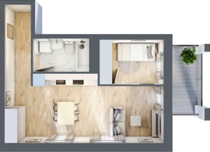 2 pokoje, apartament 39,64 m², piętro 1, oferta nr A4, Dom Hygge Twin, Warszawa, Mokotów, Sielce, ul. Bobrowiecka 4B