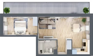 2 pokoje, apartament 43,25 m², piętro 2, oferta nr A12, Dom Hygge Twin, Warszawa, Mokotów, Sielce, ul. Bobrowiecka 4B